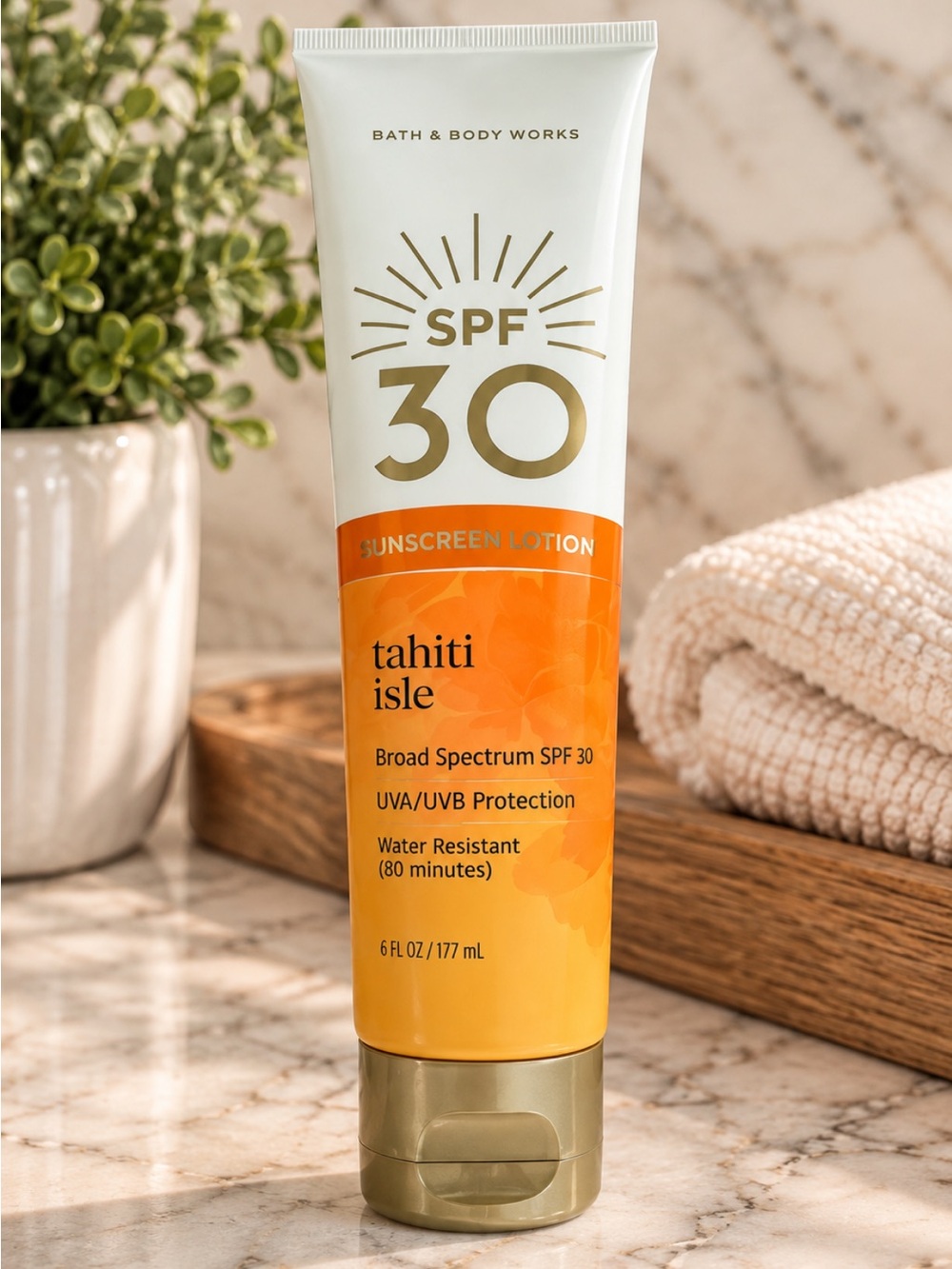 🎊3/$20 Bath & Body Works Tahiti Isle SPF 30 Sunscreen Lotion 6oz Broad Spectrum
